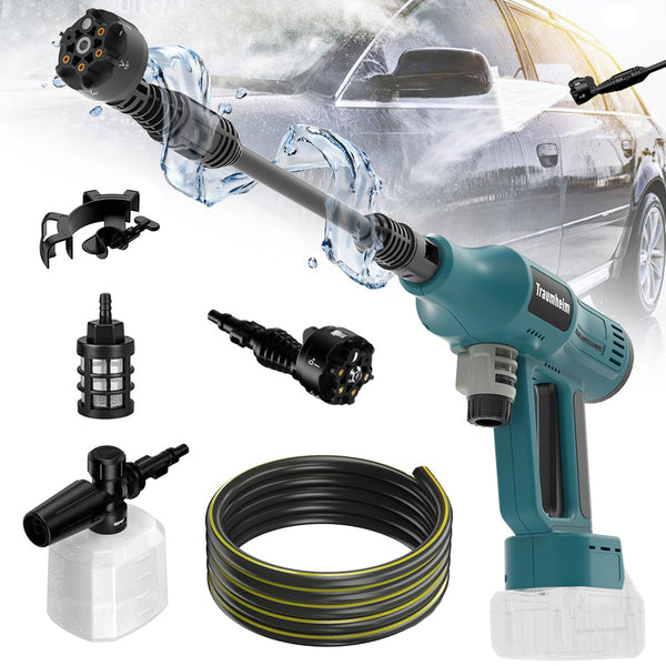 440W Akku Hochdruckreiniger, Hochdruckreinigerpistole für Makita 18V Akku mit Verlängerungsstange & 6-in-1 Düse für Auto Garten(Akkus nicht enthalten)