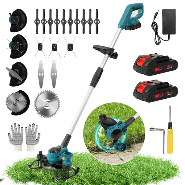 Akku Rasentrimmer 21V Akku-4-in-1 Kantenschneider Rasen,17cm Schnittdurchmesser–komfortabel & kompakt–inkl.2x2Ah Akkus & Ladegerät