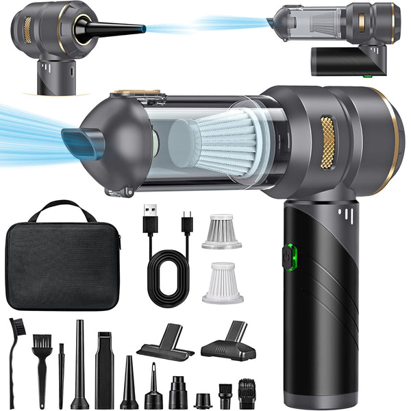 Handstaubsauger Akku 4-in-1,Auto Staubsauger ,25000PA Handstaubsauger Kabellos,3-Gang Bürstenlos staubsauger für Auto,PC,Sofa,Haus& Tierhaar Reinigung