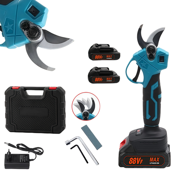 Akku-Gartenschere, elektrische Gartenschere, Schnittdurchmesser 0-30 mm, fortschrittliche Digitalanzeige, mit 2 Akku, 21-V-Gartenschere, Baumschere