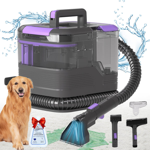Polsterreiniger & Waschsauger mit Reinigungsmittel & Selbstreinigung, 450W Nass-/Trockensauger – 2L Tank, 10Kpa Saugleistung, Teppichreiniger für Sofa