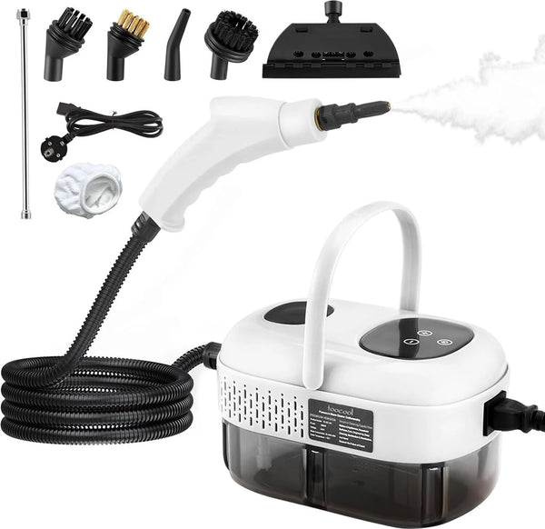 Dampfreiniger, 2500 W Handdampfreiniger zum Entfernen von Schmutz und Fett, tragbarer Dampfdruck mit 3 Bürstenköpfen für Küchenmöbel, Badezimmer, Auto