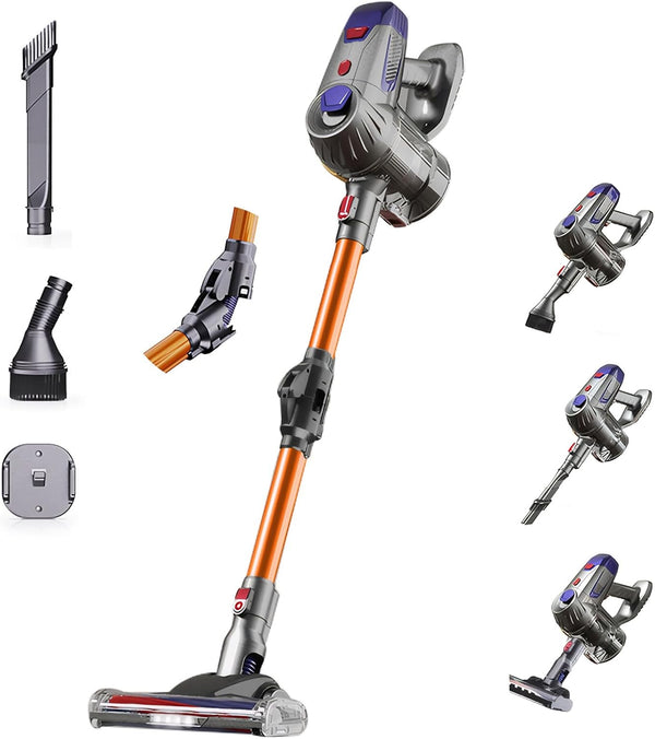 36000PA Akku Staubsauger,LED Staubsauger Kabellos,4-in-1 Kabelloser Staubsauger,2-Gang-Saugkraft,Faltrohr,50min, 0.8L, für Hartböden Teppich Tierhaare