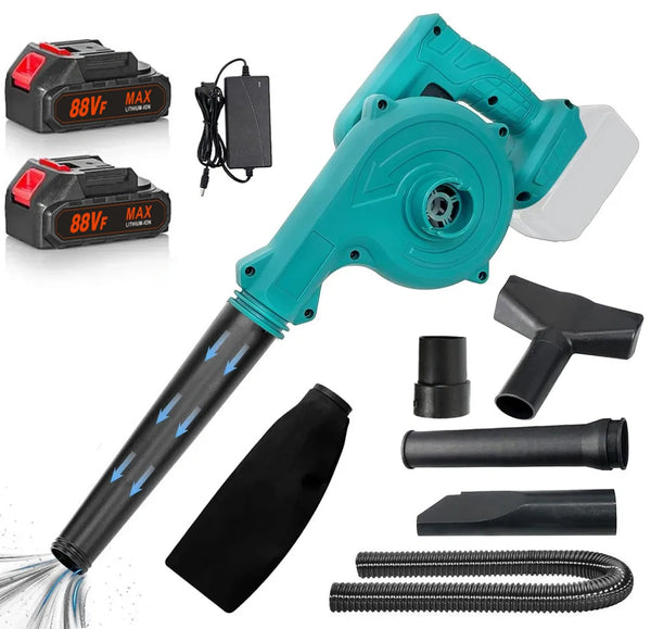 Akku Laubbläser,Gebläse Laubsauger,Bläser Sauger Mit 2 Akkus und Ladegerät,für Blasen,Sauge,Voor Weggarage Veranda Patio