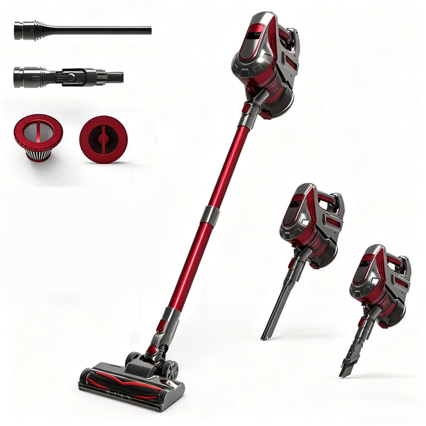 Akku Staubsauger 2200 AMh,37000Pa Staubsauger Kabellos mit LED Display, Leise Sauger mit Luftfilter Bis zu 40 Min Laufzeit Leichte 2 kg